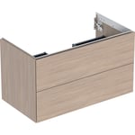 Mueble bajo Geberit serie ONE para lavabo, con dos cajones: Ancho de lavabo=90cm, Encina, Melamina estructura madera